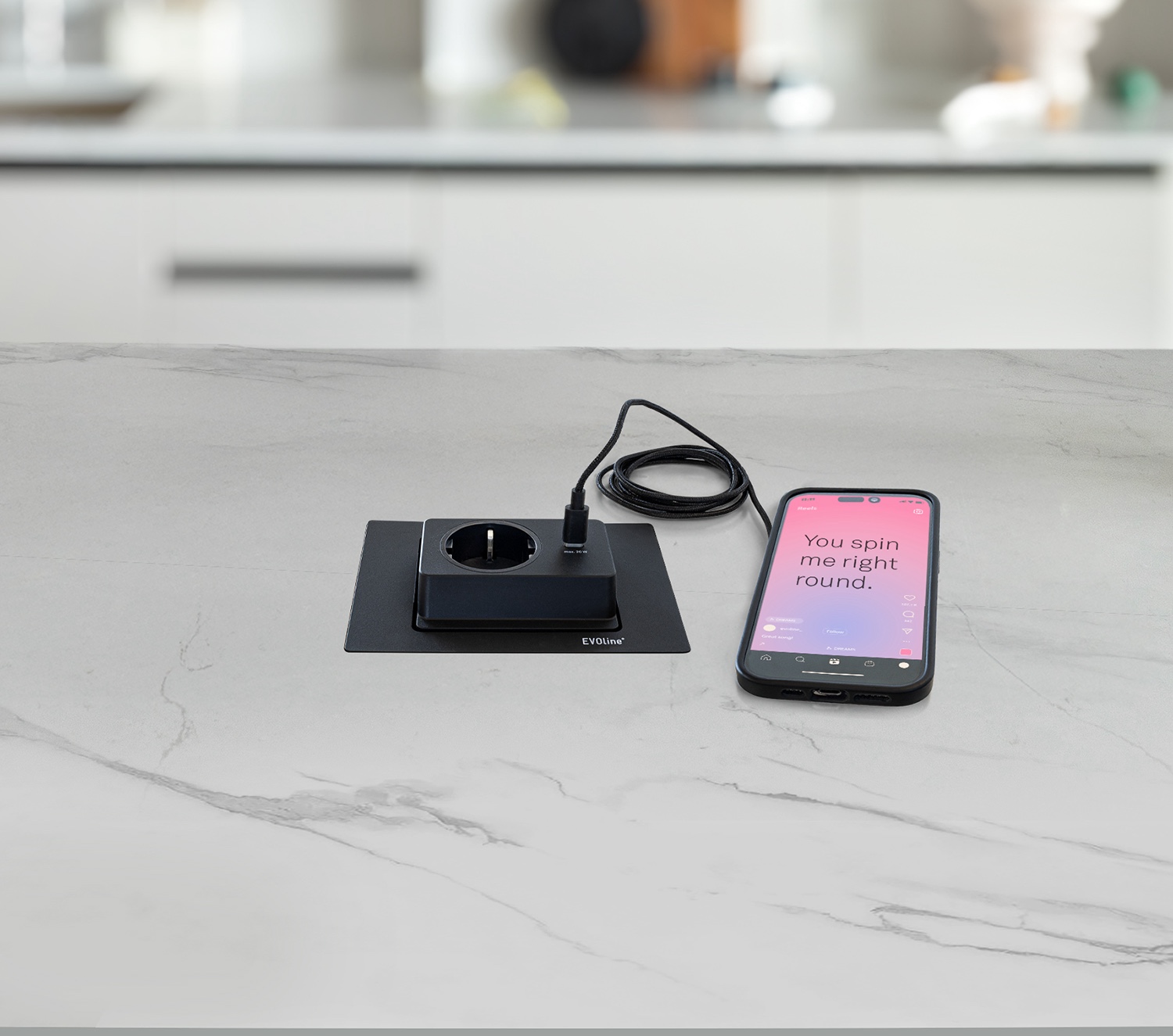 Modern,Composition,Of,Kitchen,Space,With,Design,Kitchen,Island,,Grey